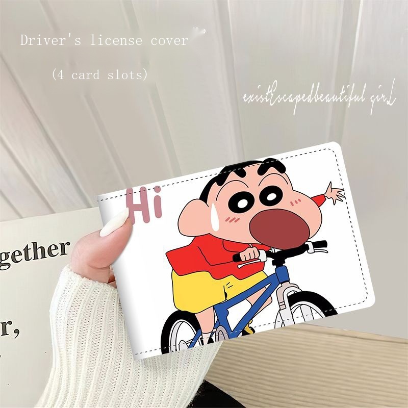 Ví Da Đựng Bằng Lái Xe Hai Trong Một Hình Cậu Bé Bút Chì Shin Ốp