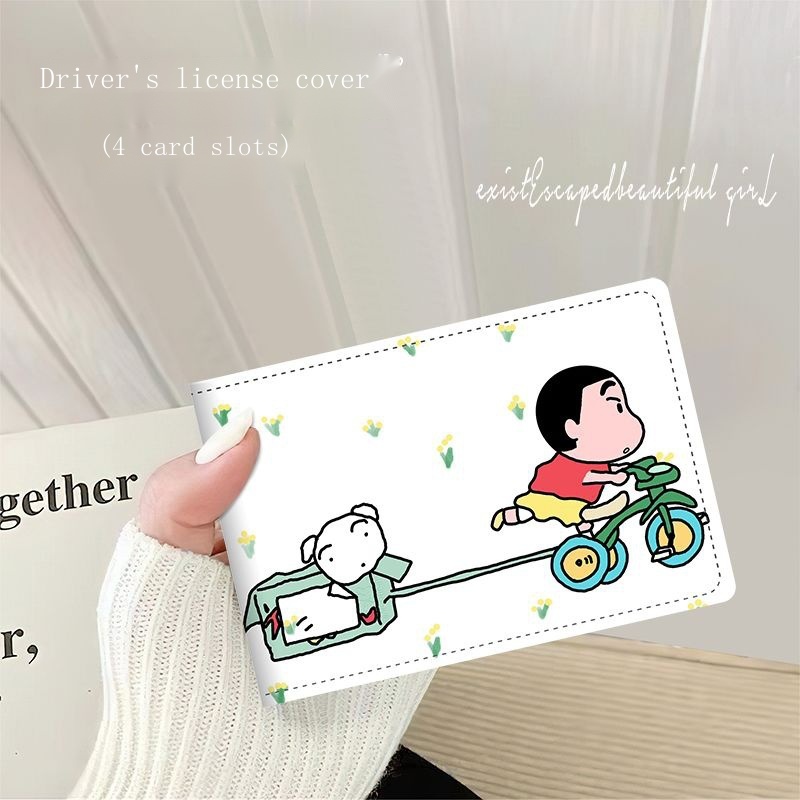 Ví Da Đựng Bằng Lái Xe Hai Trong Một Hình Cậu Bé Bút Chì Shin Ốp