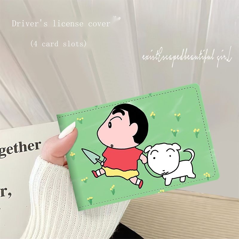 Ví Da Đựng Bằng Lái Xe Hai Trong Một Hình Cậu Bé Bút Chì Shin Ốp