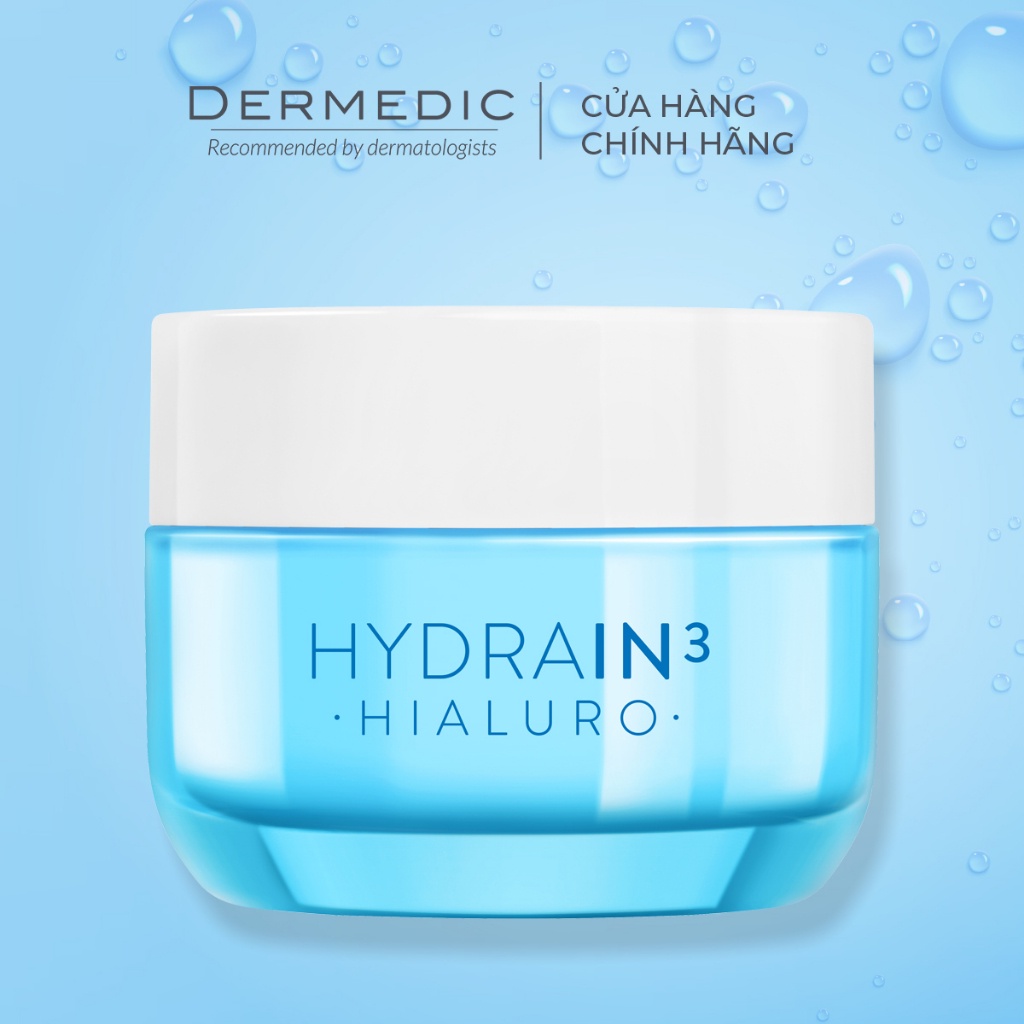 Kem dưỡng ẩm ban đêm dành cho da khô mất nước Dermedic Hydrain3 Hialuro Cream Gel Ultra Hydrating 50g