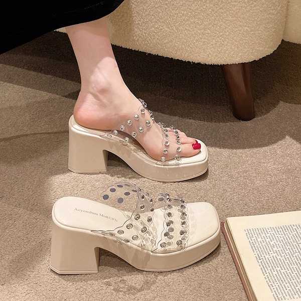 Dép cao gót nữ Dép khoan nước thanh lịch