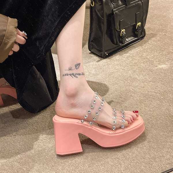 Dép cao gót nữ Dép khoan nước thanh lịch