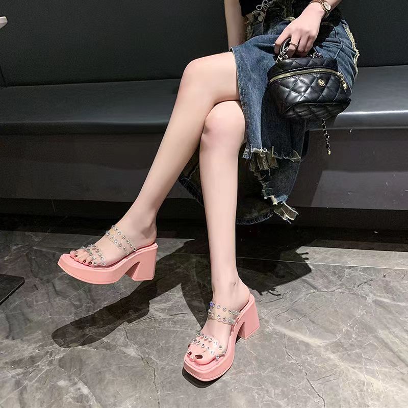 Dép cao gót nữ Dép khoan nước thanh lịch