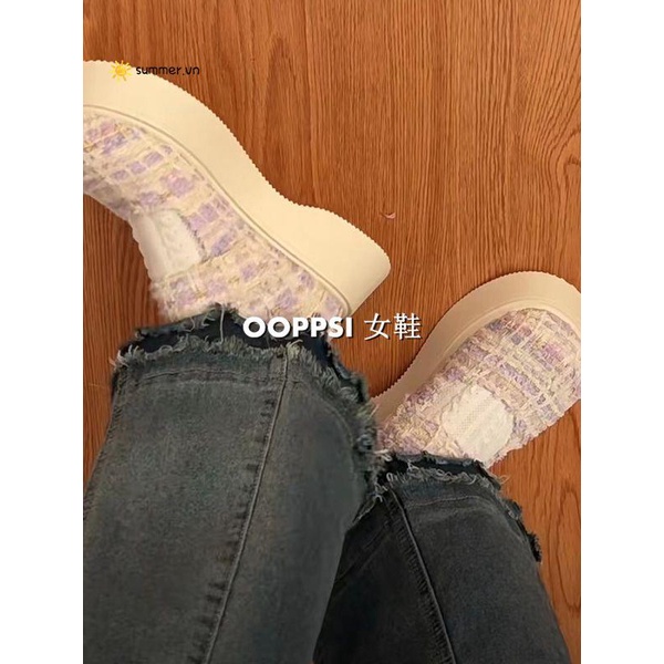 Giày Mary Jane Mùa Xuân 2023 Phong Cách Pháp Cổ Điển Có Quai Dán Miệng Nông Dễ Phối Đồ Cho Nữ