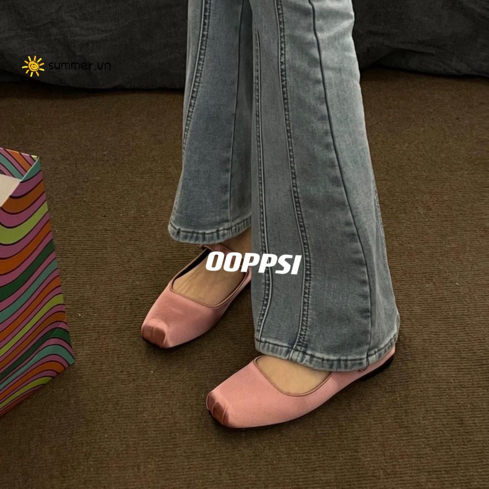 Giày Múa Ba Lê Đế Phẳng Màu Hồng Phong Cách Mới 2023