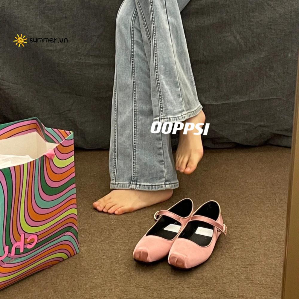 Giày Múa Ba Lê Đế Phẳng Màu Hồng Phong Cách Mới 2023