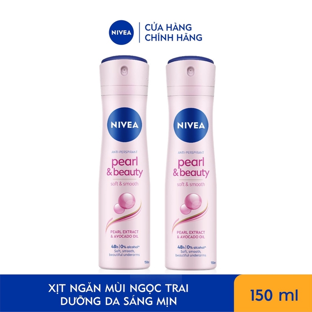 Bộ 2 Xịt Ngăn Mùi NIVEA Pearl&Beauty Dưỡng Sáng Da Ngọc Trai (150 ml) - 83731 | BigBuy360 - bigbuy360.vn