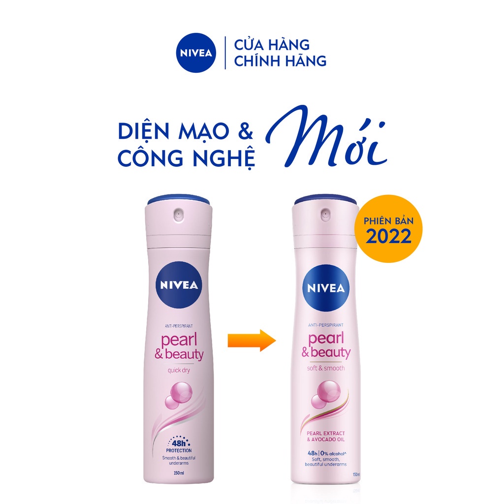 Bộ 2 Xịt Khử Mùi NIVEA Pearl&Beauty Dưỡng Sáng Da Ngọc Trai (150 ml) - 83731x2 | BigBuy360 - bigbuy360.vn