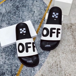 Dép lê off white quai da siêu nét - Dép nam nữ thời trang 2023