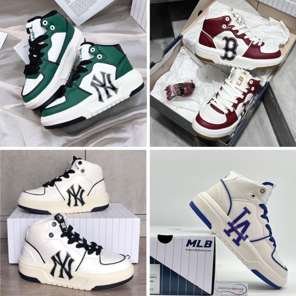 Giày MLB Chunky Liner High, Giày Thể Thao Chunky Liner Cổ cao chữ đen + La Cao Cổ hàng chuẩn Fullbox Bill