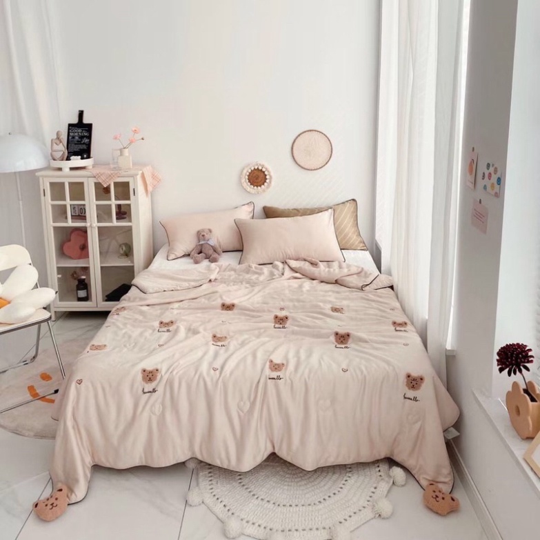 Chăn lụa tencel gấu Teddy hàng cao cấp 2mx2m3