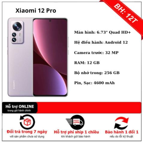 Điện thoại di động Xiaomi 12 Pro (12GB/256GB) hàng chính hãng fullbox nguyên seal bảo hành 18  tháng