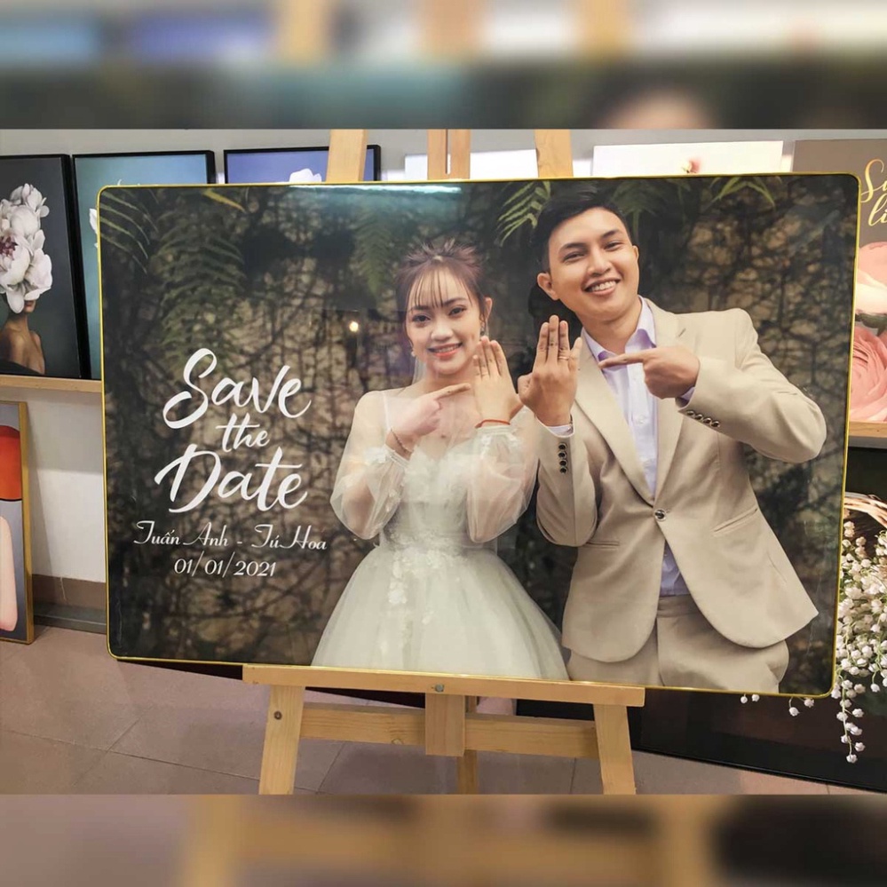 Khung ảnh gỗ 40x60, 50x75, 60x90 trang trí nhà cửa, bàn làm việc, in hình cưới, sinh nhật, thôi nôi