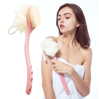 Cọ lưng tisa cây chà lưng 2 đầu bàn chải và bông tắm