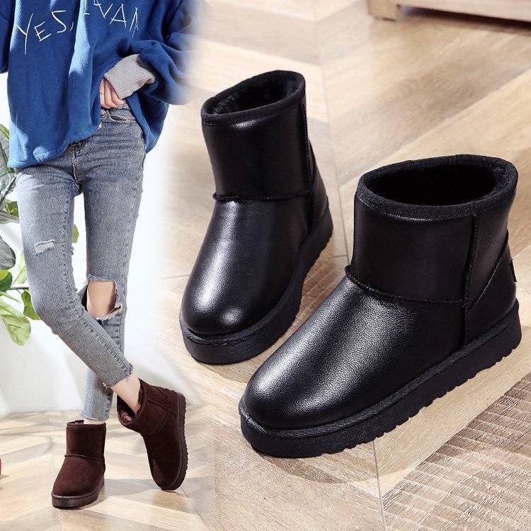 Giày Bốt Đi Tuyết Cổ Thấp Lót Lông Cừu Dày Dặn Ấm Áp Chống Thấm Nước Dễ Thương Cho Nữ Size 35-43 41 42