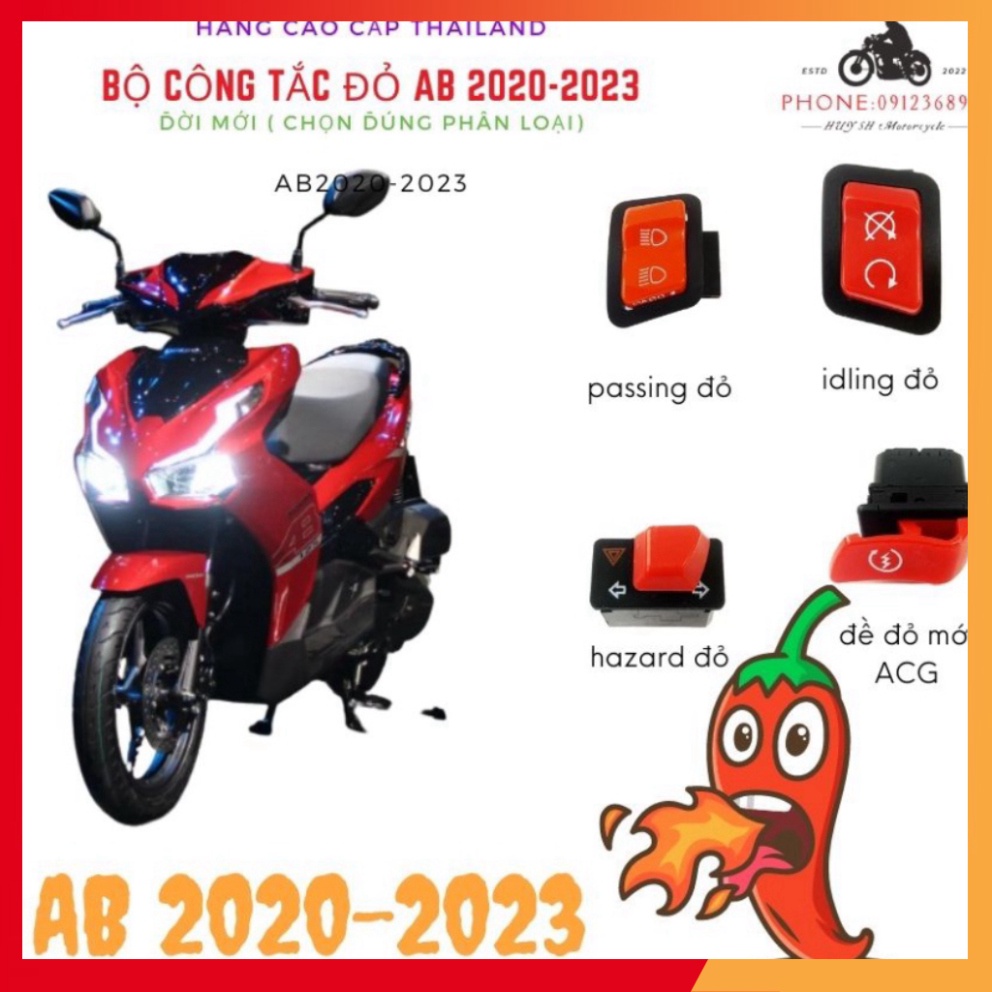 Air Blade 2023 125/160 Bộ Công Tắc Màu Đỏ  Lắp như Zin Hàng Cao Cấp