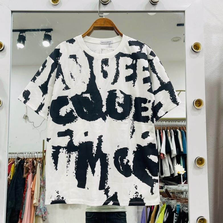 Áo Thun Nam Nữ In Kín QUEEN Cao Cấp Phong Cách Retro❣️Áo Phông Cổ Tròn Chảy Mực Form Rộng