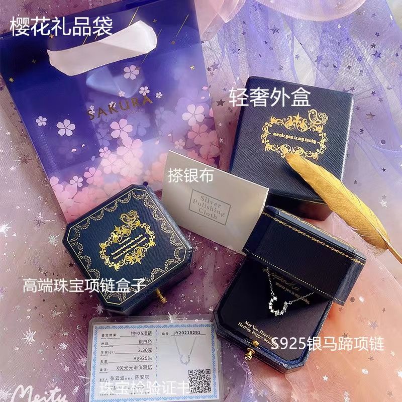 Vòng cổ Mạ Bạc 925 Đính Đá Sang Trọng Phong Cách Âu Mỹ Cho Nữ