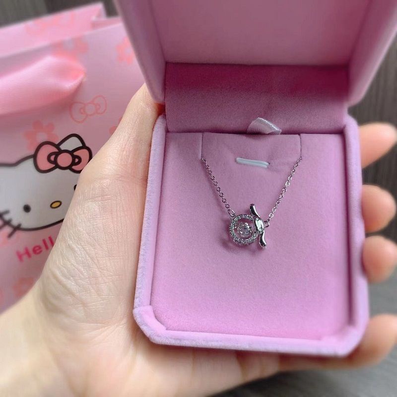 Vòng cổ Mặt Hình Chú Chó cinnamon Bằng Bạc sterling Nhẹ Nhàng Thiết Kế Sang Trọng