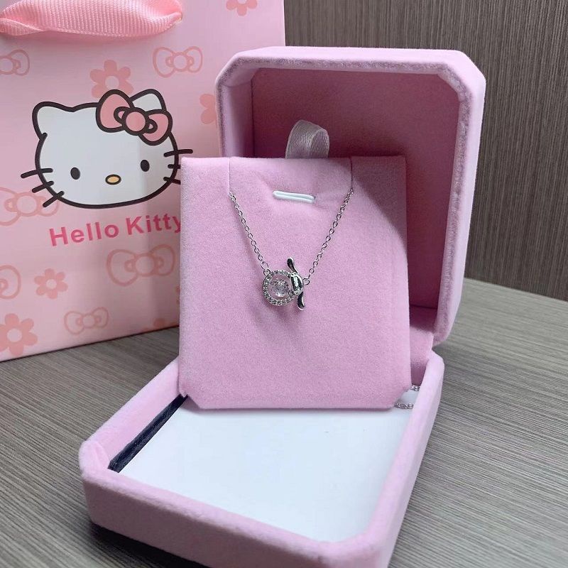 Vòng cổ Mặt Hình Chú Chó cinnamon Bằng Bạc sterling Nhẹ Nhàng Thiết Kế Sang Trọng