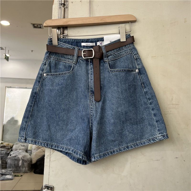 Jiashucheng2023 Quần Short Denim Dáng Chữ A Lưng Cao Dáng Ôm Cỡ Lớn Thời Trang Mùa Hè Cho Nữ
