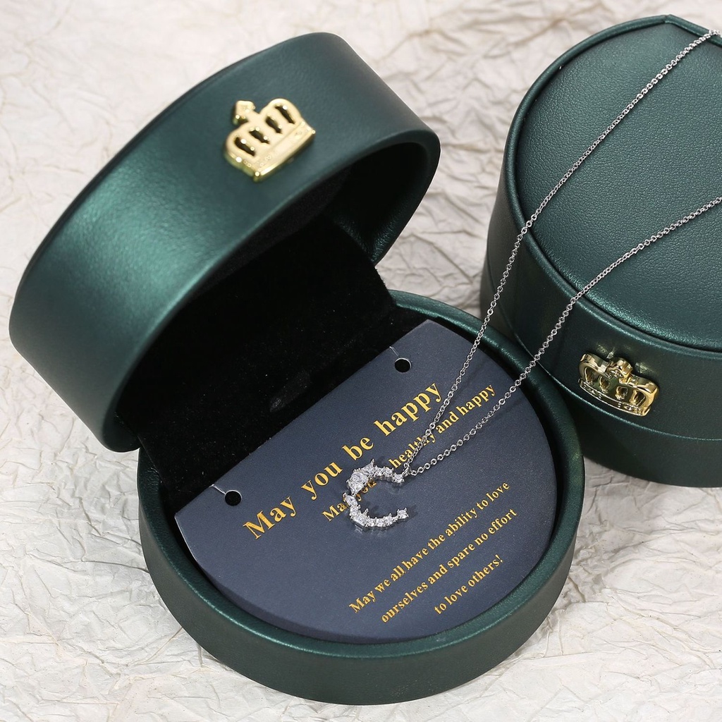 Vòng cổ Mạ Bạc 925 Mặt Trăng Khuyết Đính Đá Sang Trọng Cho Nữ