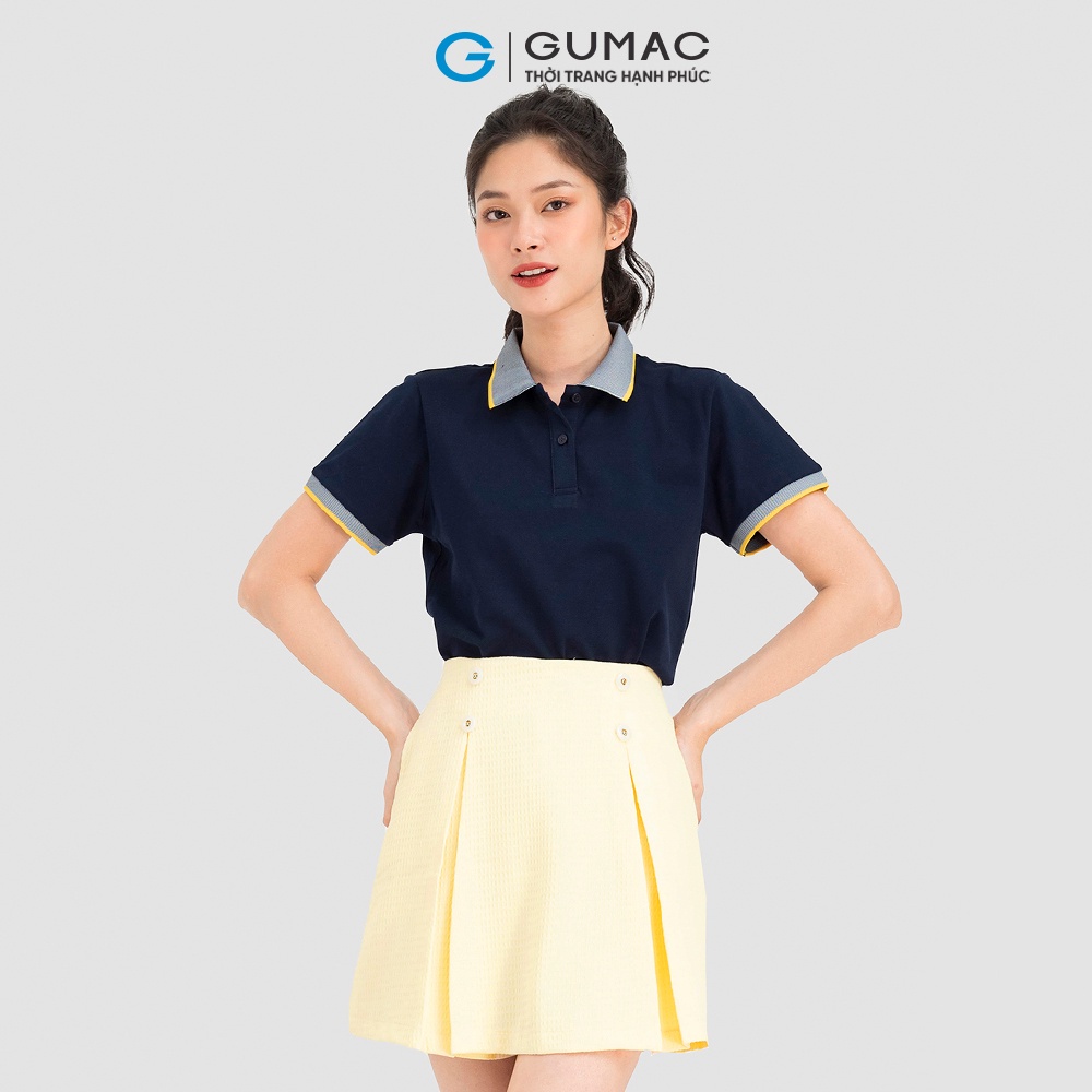 Áo Polo Nữ Thời Trang Gumac ATC08028 Phối Bo Vải Cá Sấu Nhiều Màu | BigBuy360 - bigbuy360.vn