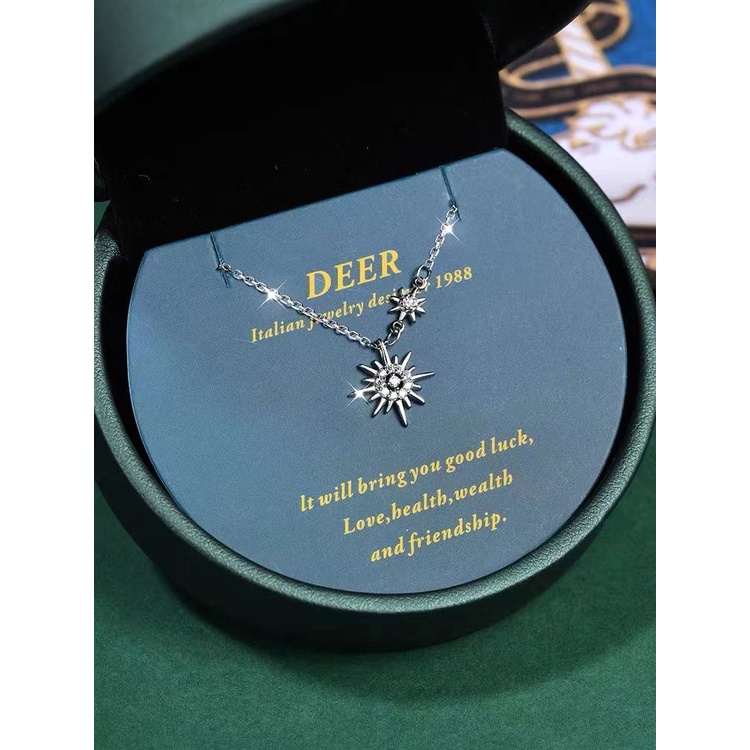 Vòng cổ Mạ Bạc 925 Mặt Hoa Hướng Dương Sang Trọng Cho Nữ