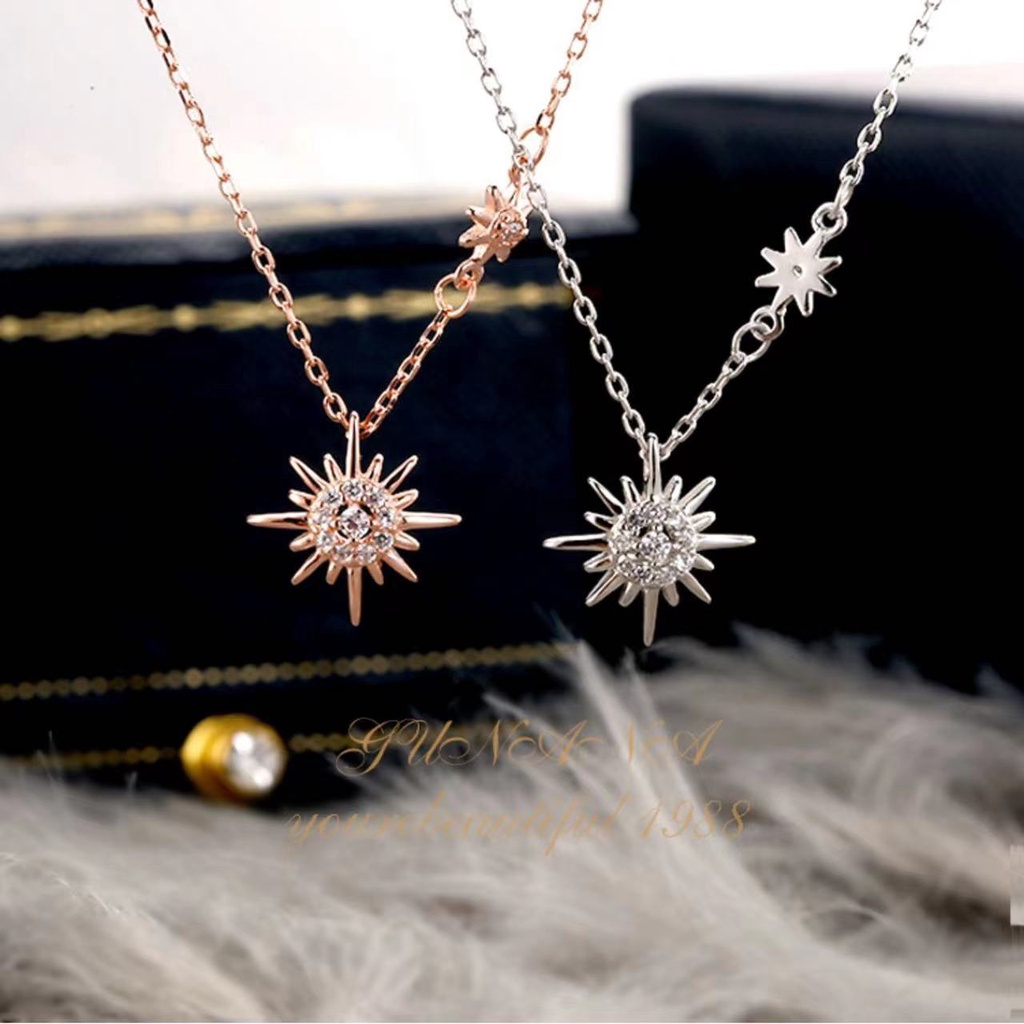 Vòng cổ Mạ Bạc 925 Mặt Hoa Hướng Dương Sang Trọng Cho Nữ