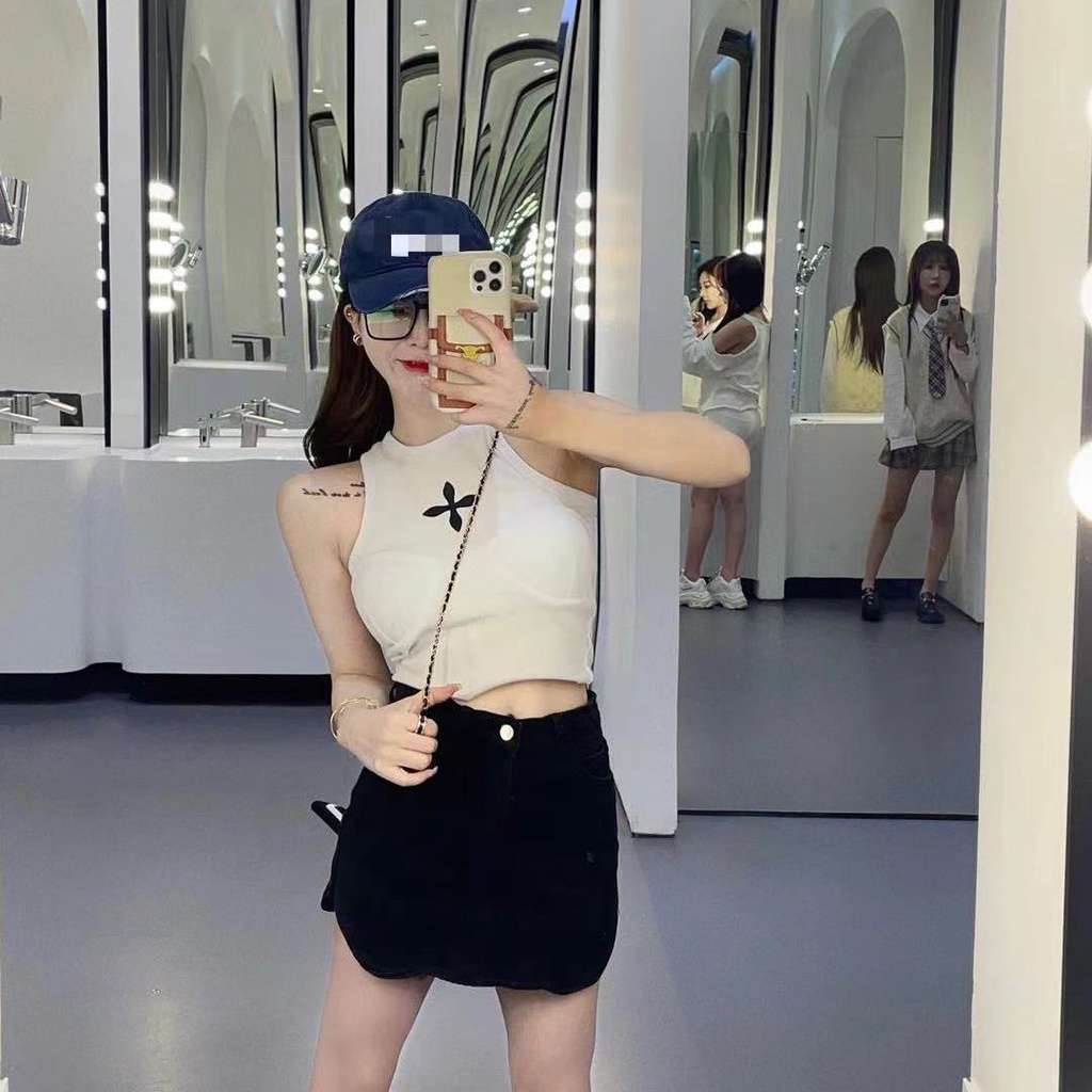 Jiashucheng 2023 Váy Denim Ngắn Lưng Cao Dáng Ôm Màu Trắng Thời Trang Xuân Hè Hàng Mới Dành Cho Bạn Nữ