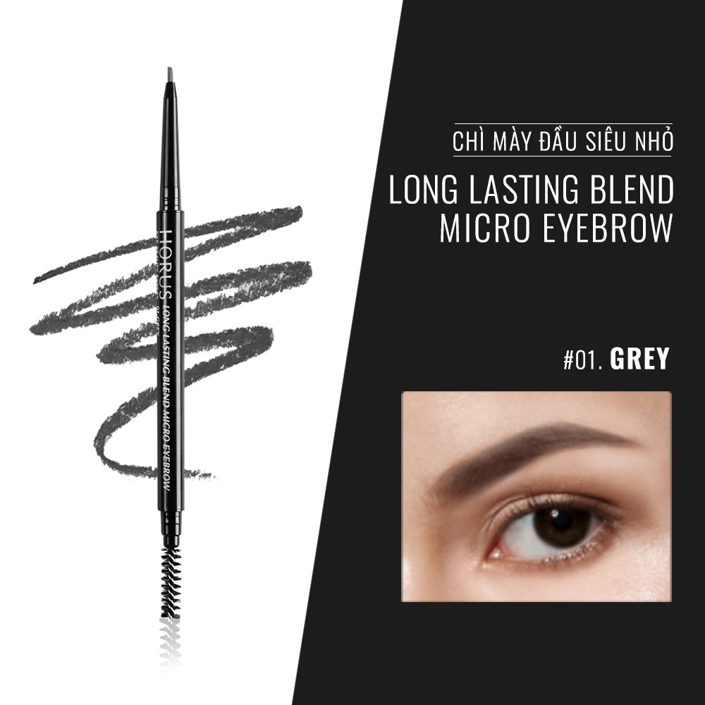 [HÀNG TẶNG KHÔNG BÁN] Chì mày Horus Eye Beauty Expert Long Lasting Blend Micro Eyebrow - # 01.Grey (IP04)
