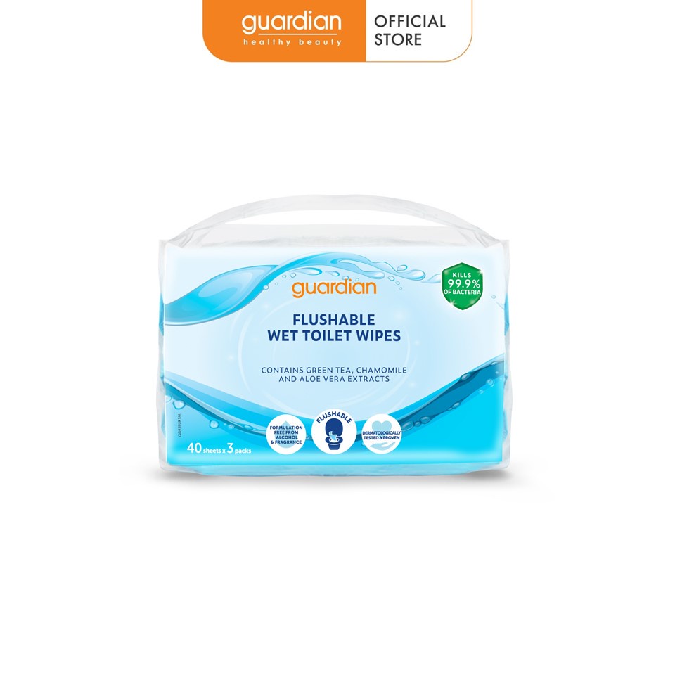 Khăn Giấy Ướt Vệ Sinh Guardian 40 Miếng x 3 Gói