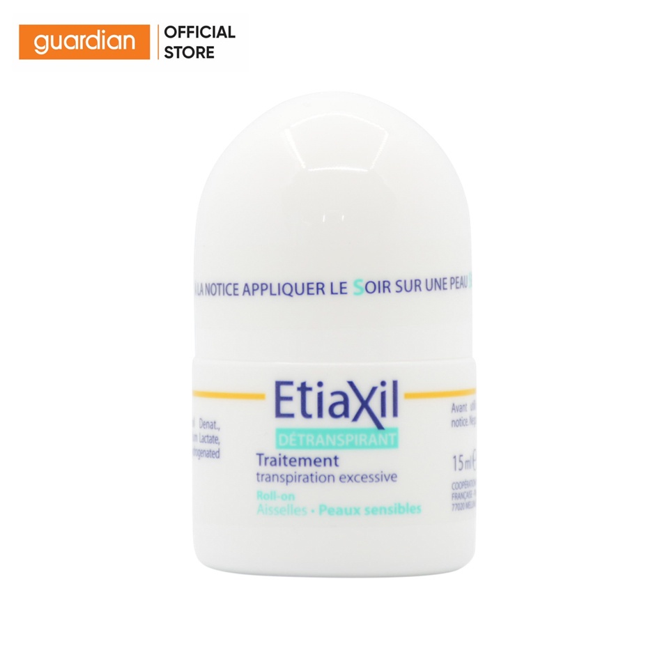 Lăn Khử Mùi Đặc Giảm EtiaXil Détranspirant Traitement Roll-On Peaux Sensibles Dành Cho Da Nhạy Cảm (Màu Xanh) 15ml