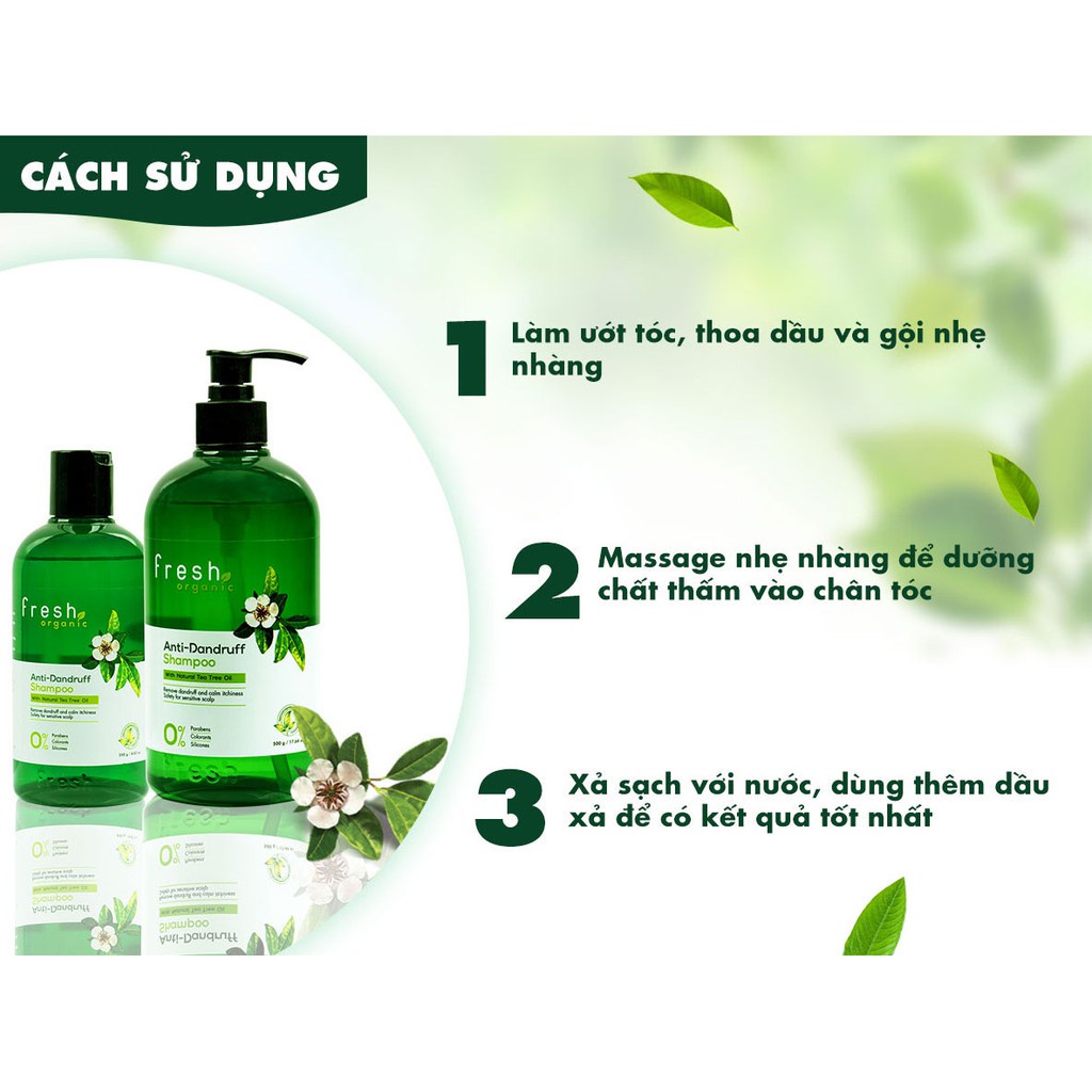 Dầu Gội Giảm Gàu Tea Tree Anti Dandruff Shampoo Organic Fresh 500Gr