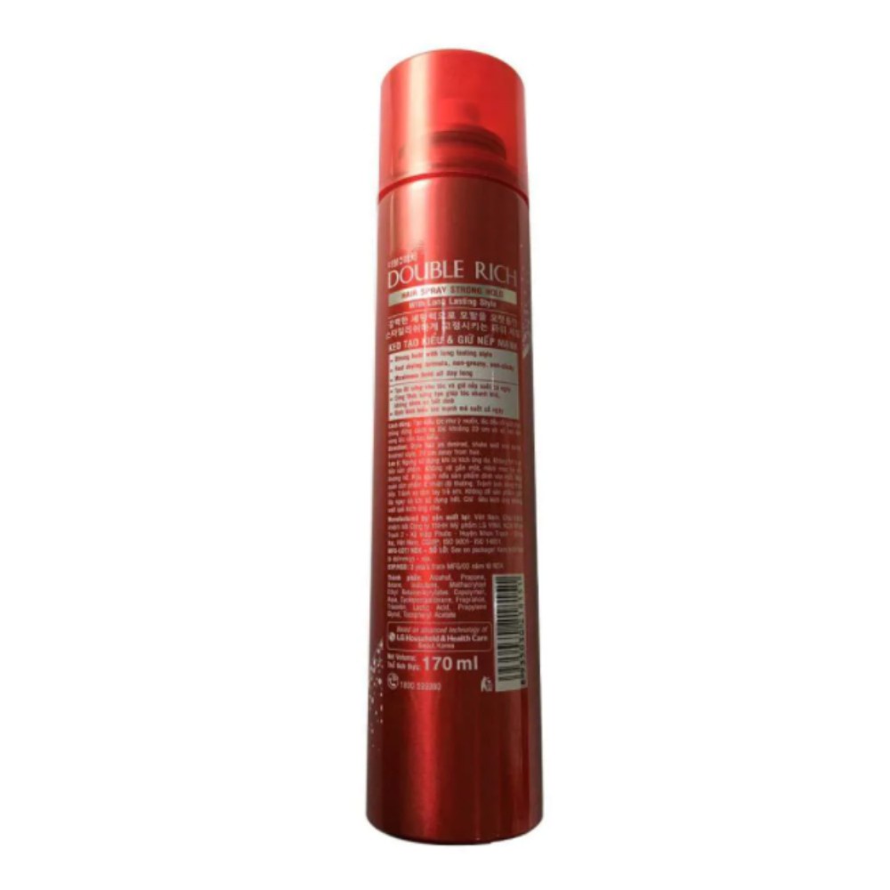 Keo Tạo Kiểu Tóc Dạng Xịt Double Rich Hair Spray Giữ Nếp Tóc Nhiều Giờ 170ml