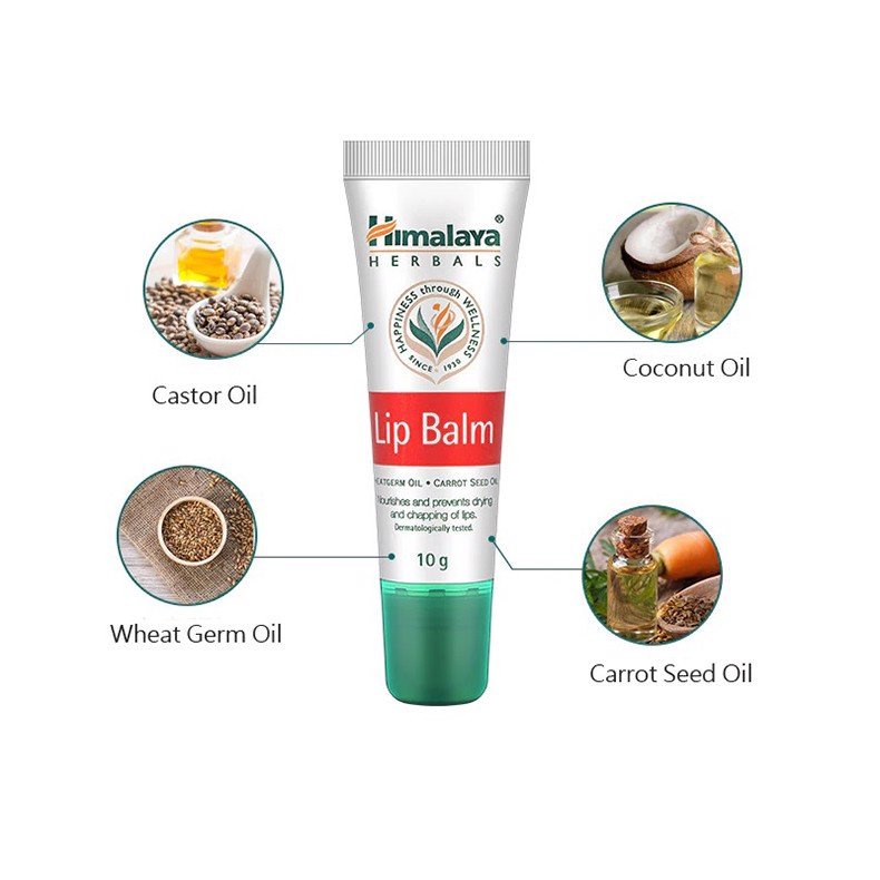 Son Dưỡng Môi Himalaya Herbals Lip Balm Không Màu 10Gr