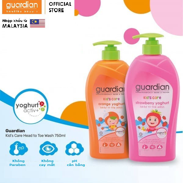 Sữa Tắm Gội Cho Bé Orange Yoghurt Hương Cam Guardian 750ml