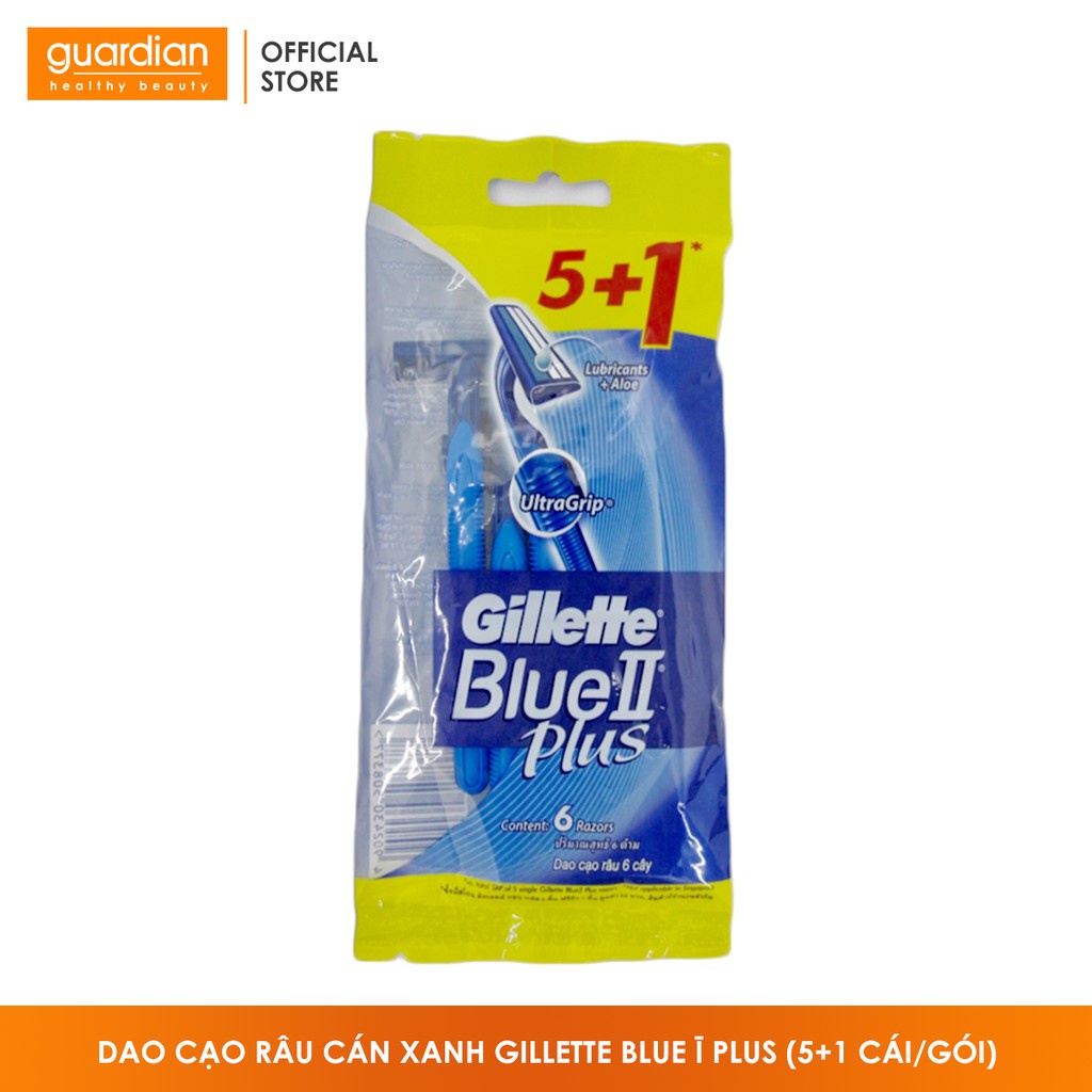 Dao Cạo Râu Cán Xanh Blue II Plus Gillette Gói 5+1 Cái