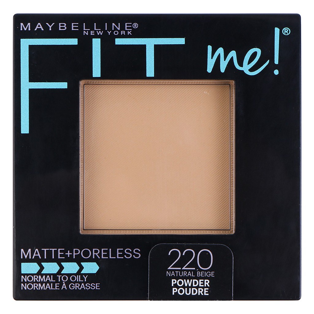 Phấn Mịn Lì Tự Nhiên MAYBELLINE Fit Me Matte + Poreless Tông 220 Natural Beige Cho Da Thường 8,5Gr