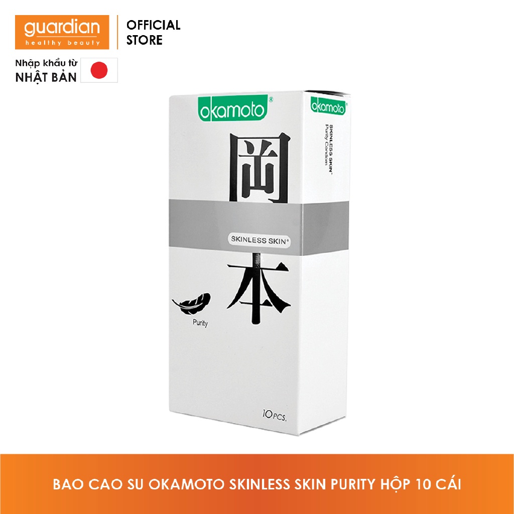 Bao Cao Su Không Mùi Tinh Khiết Skinless Skin Purity Okamoto Hộp 10C