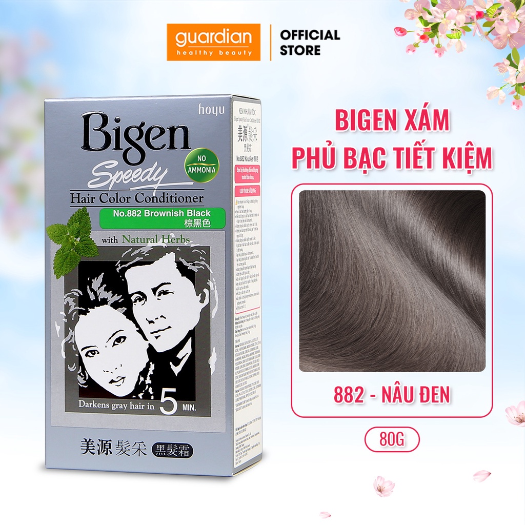 Thuốc Nhuộm Tóc Bigen Speedy Hair Color Conditioner 882 Màu Nâu Đen 80gr