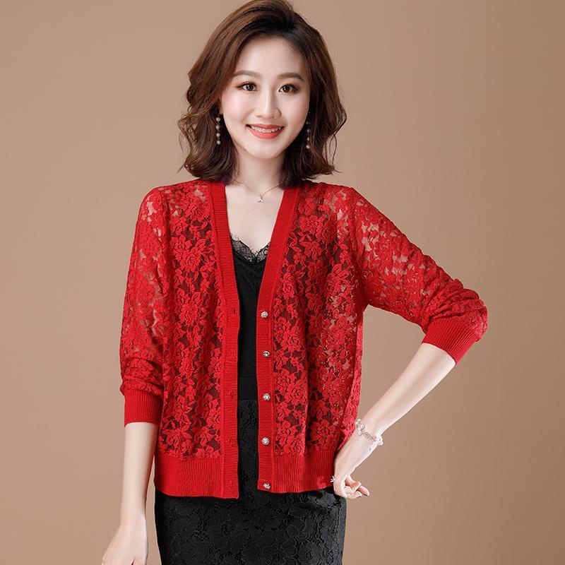 Áo Khoác Cardigan Ren Hoa Mỏng Dáng Ngắn Thời Trang Mùa Hè Dành Cho Nữ 2023