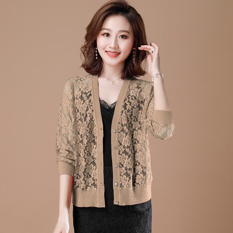 Áo Khoác Cardigan Ren Hoa Mỏng Dáng Ngắn Thời Trang Mùa Hè Dành Cho Nữ 2023