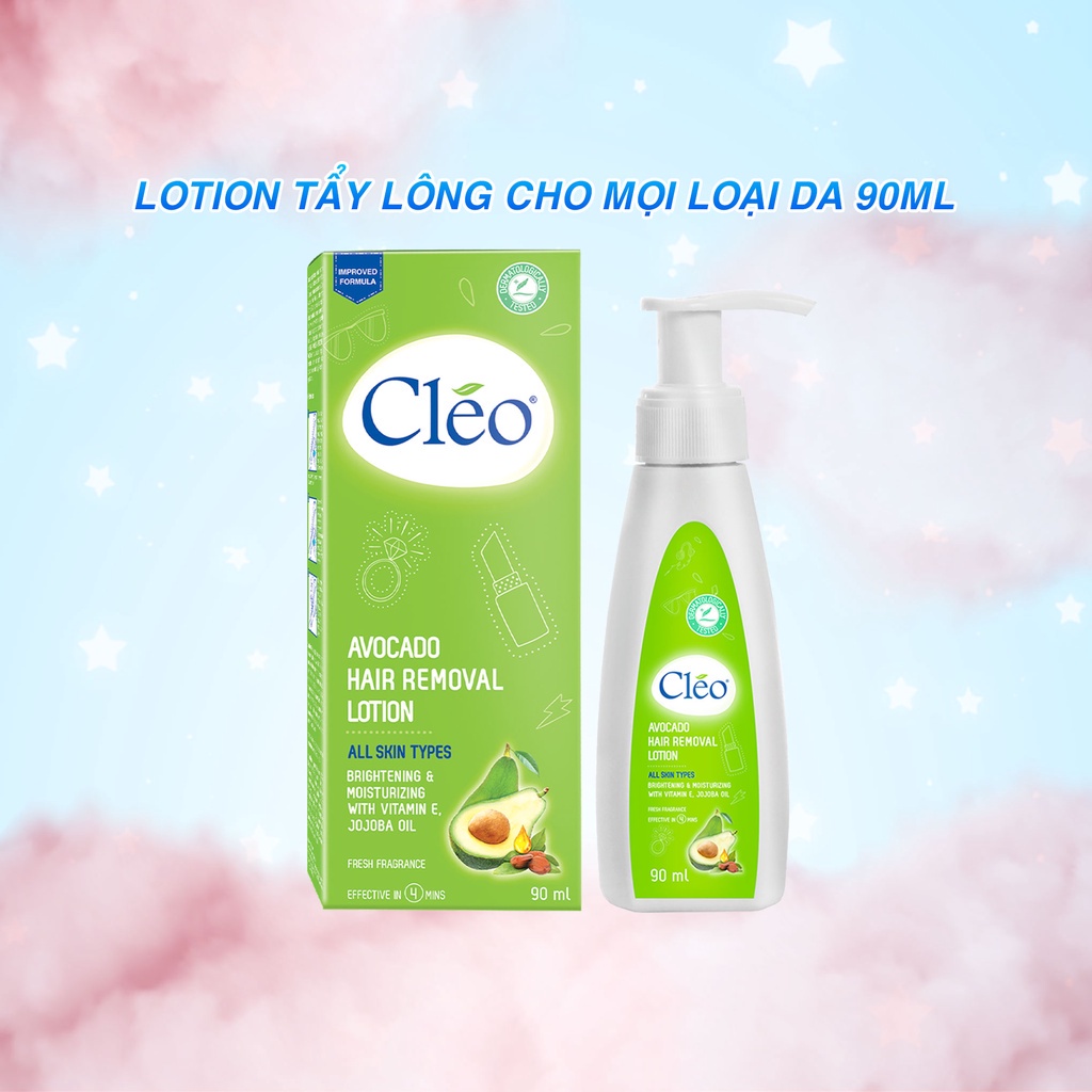 Kem Bơ Tẩy Lông Dạng Sữa Dành Cho Mọi Loại Da Avocado Hair Removal Lotion Cléo 90ml