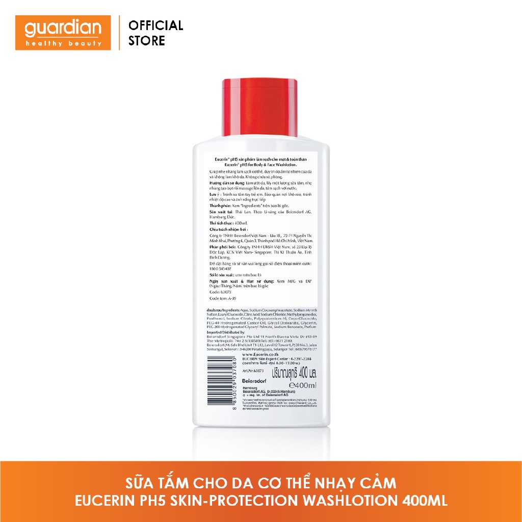 Sữa Tắm Cho Da Cơ Thể Nhạy Cảm Eucerin Ph5 Skin-Protection Washlotion 400Ml