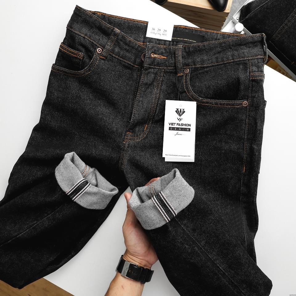 QUẦN JEAN NAM CAO CẤP TRUNG NIÊN XANH-ĐEN TRƠN BASIC VF1001 - ÁO THUN TRƠN
