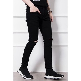 Quần jean nam cao cấp đen rách co giãn 4 chiều thời trang đ&p 010r - áo thun trơn