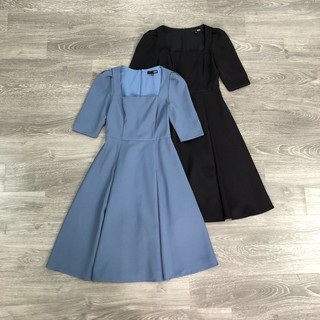 BEUCLOSET - Đầm xếp ly vai cổ vuông mặc tiệc