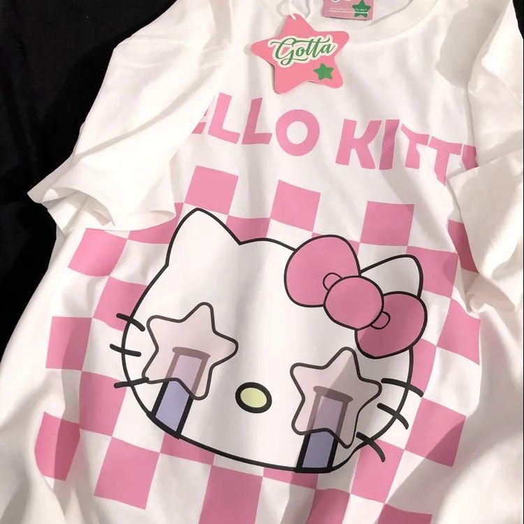 Áo Thun Tay Ngắn Dáng Rộng In Họa Tiết Hoạt Hình Phong Cách Nhật Bản Thời Trang Mùa Hè Cho Nữ