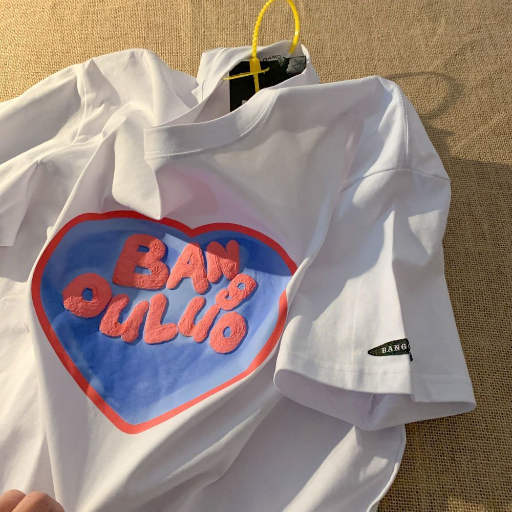 Áo Thun Nữ Ngắn Tay In Hình Trái Tim Thời Trang Hàn Quốc